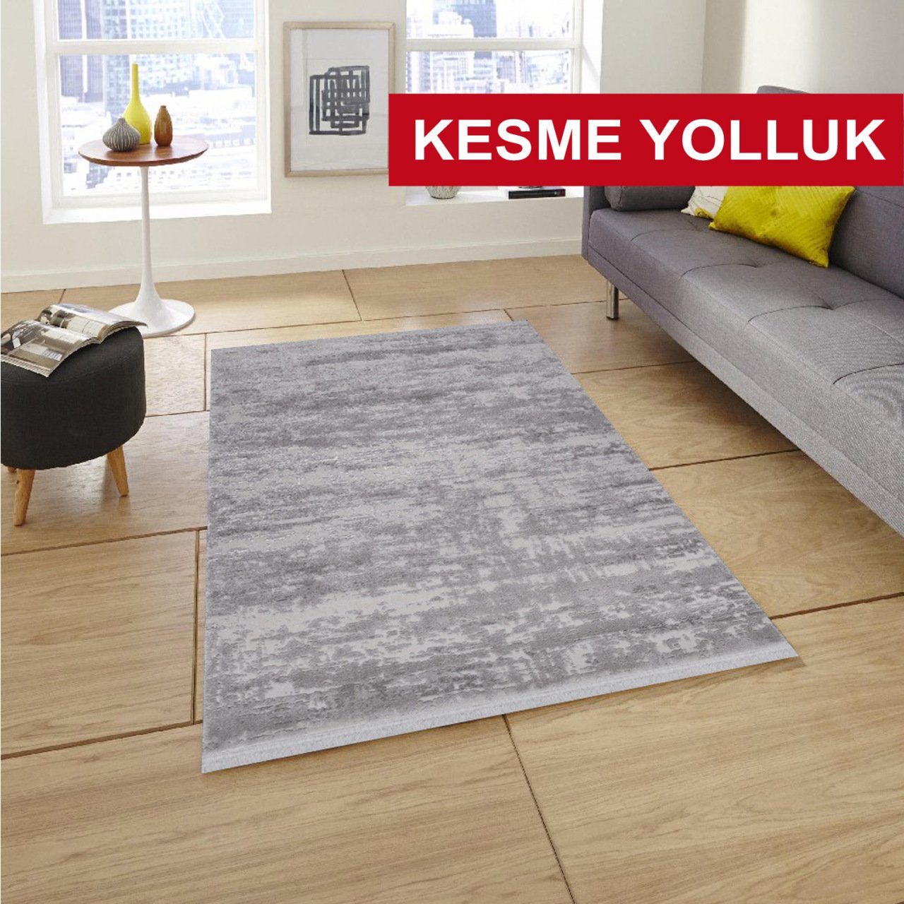 Sis Koleksiyonu Kesme Yolluk 3003 Gri Halı