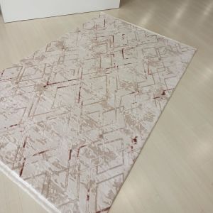 Asude Koleksiyonu 9312 Krem Pembe Makine Halısı