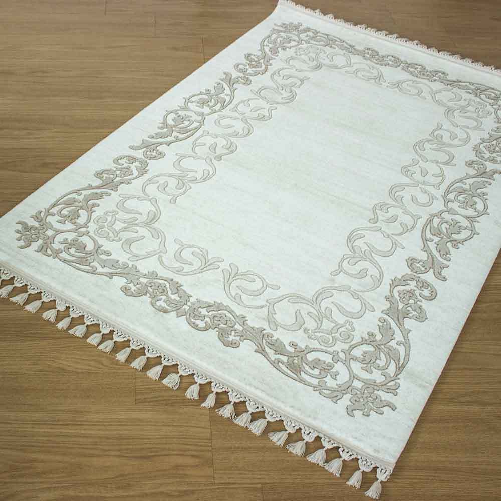 Doku Koleksiyonu 2509 Beyaz Halı 200 X 300