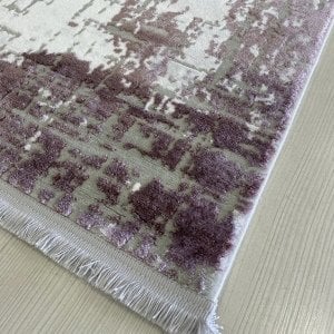 İnci Koleksiyonu 754 Mor Beyaz Makine Halısı