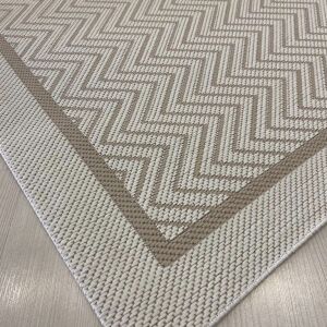 Jüt Sisal Bej Beyaz Makine Halısı 9717 160 X 160 - YUVARLAK