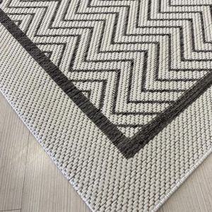 Jüt Sisal Gri Beyaz Makine Halısı 9718 160 X 160 - YUVARLAK