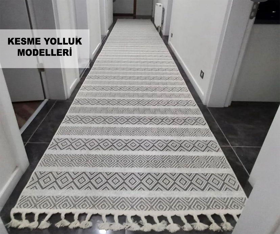 Evinize uygun istediğiniz ölçülerde çeşitli renk ve desenlerde <span>kesme yolluk halı</span>lar...
